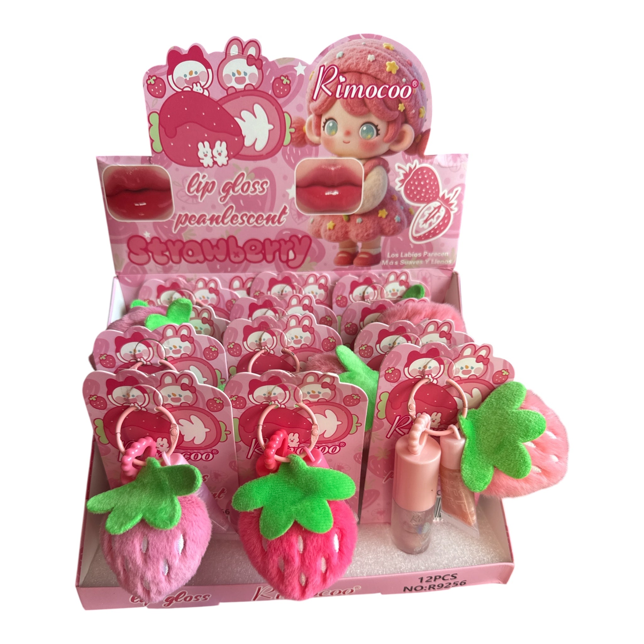 🍓 Strawberry Lip Gloss Keychain